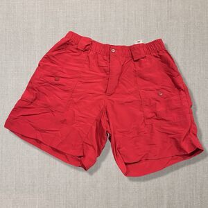 AFTCO Bluewater Men’s Red Fishing Cargo Shorts 8” Inseam 30–34” Waist